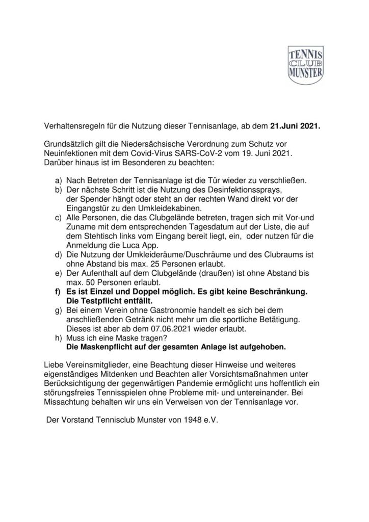 TCM Corona-Regeln 21.06.2021